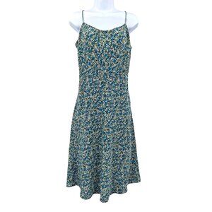 Y2K Express Spaghetti Strap Midi Dress Size 5/6 Blue Dot